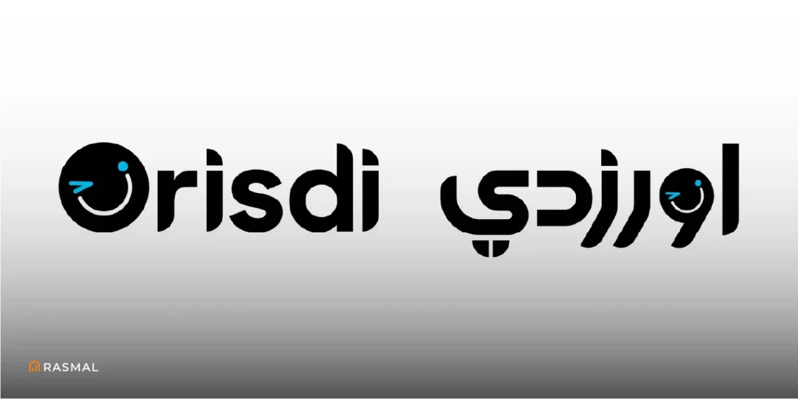 The Orisdi logo in English and Arabic text, with stylized letter forms and a distinct color accent