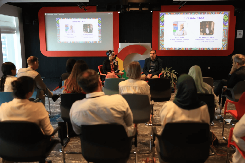 Dr. Mostafa Attia Fireside chat at the Accessibility Discovery Centre launch in Dubai | Image source: Google